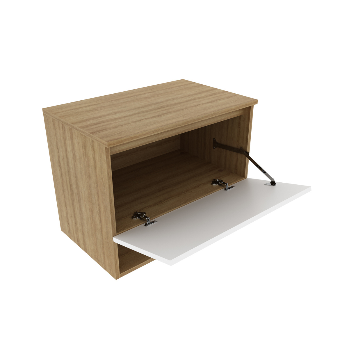 Ver imagem 4 de Gabinete Banheiro 1 Porta 60cm Suspenso Multimóveis CR10086 Amêndoa/Branco