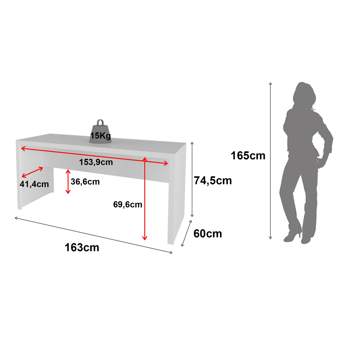 Escrivaninha/Mesa Escritório Multimóveis CR25019 Branca - 7