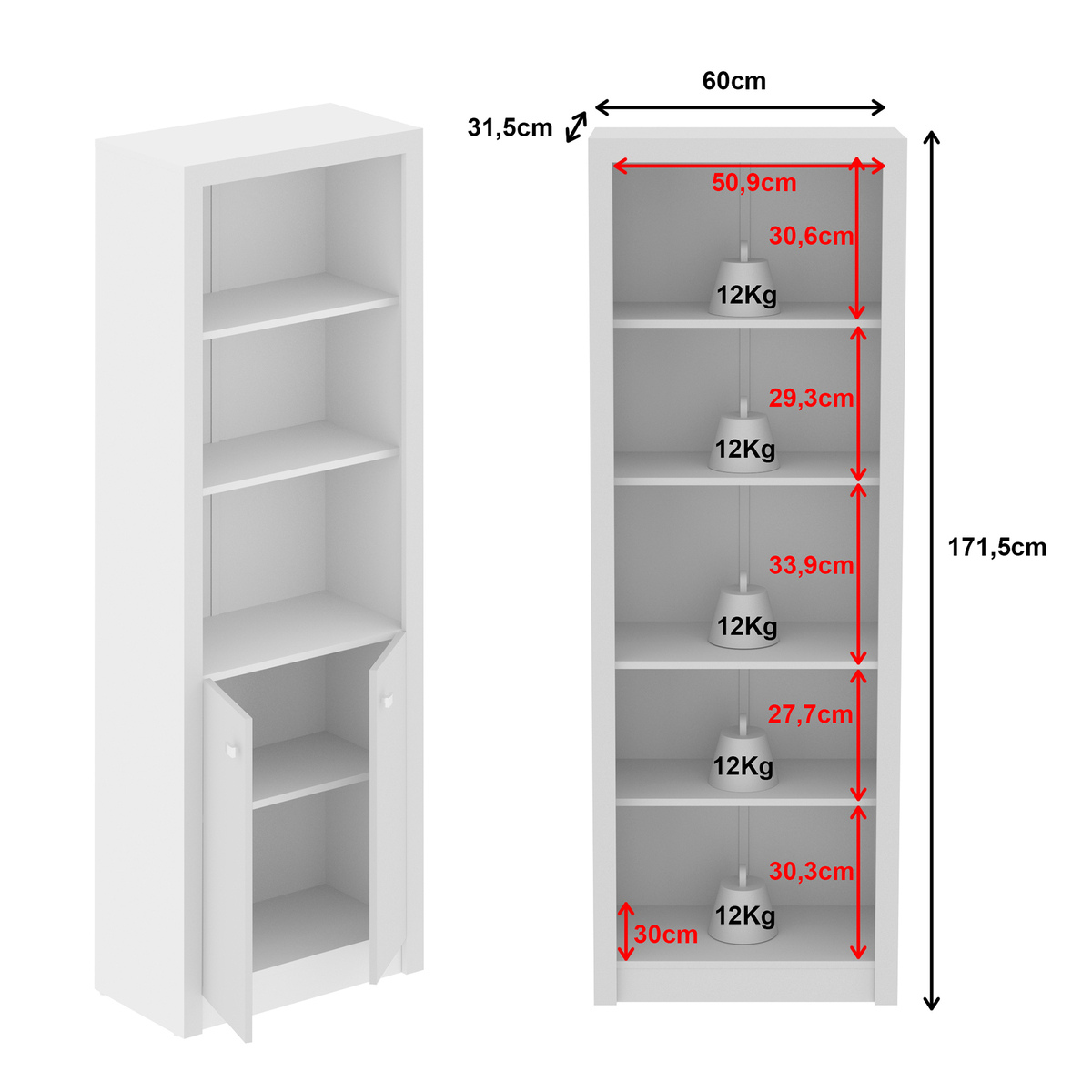 Ver imagem 4 de Armário Escritório com 2 Portas Multimóveis CR25020 Branco