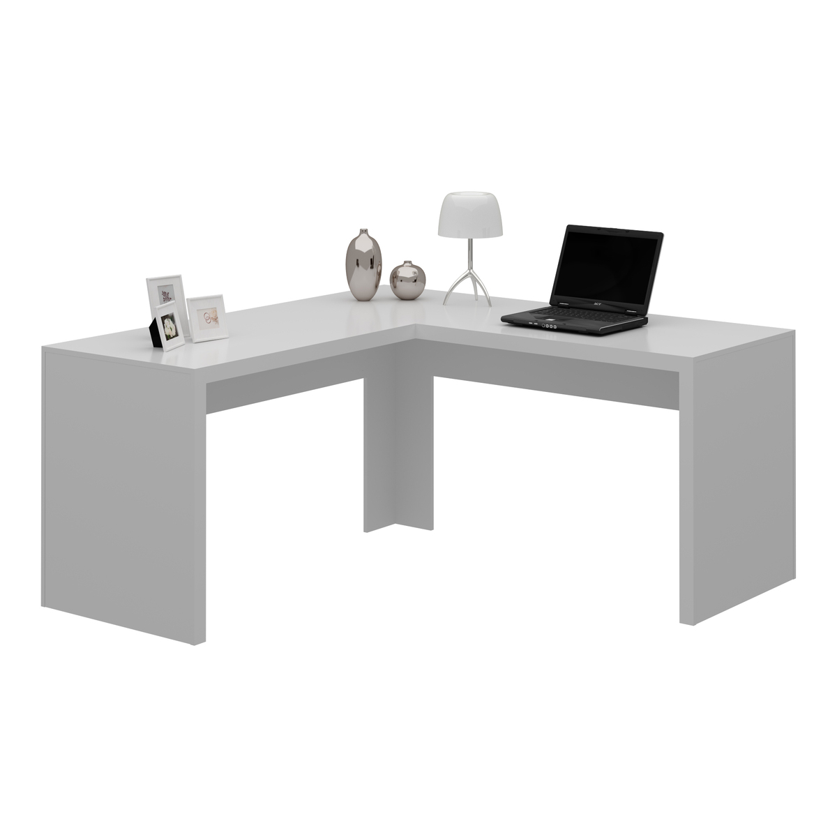 Ver imagem 2 de Escrivaninha/Mesa Escritório de Canto Multimóveis CR25024 Branca