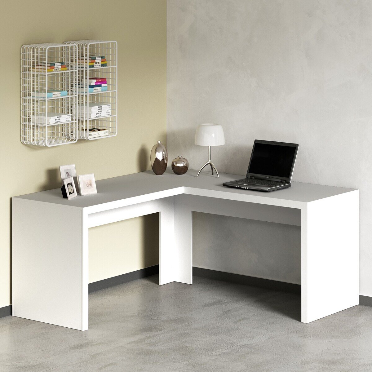 Ver imagem 1 de Escrivaninha/Mesa Escritório de Canto Multimóveis CR25024 Branca