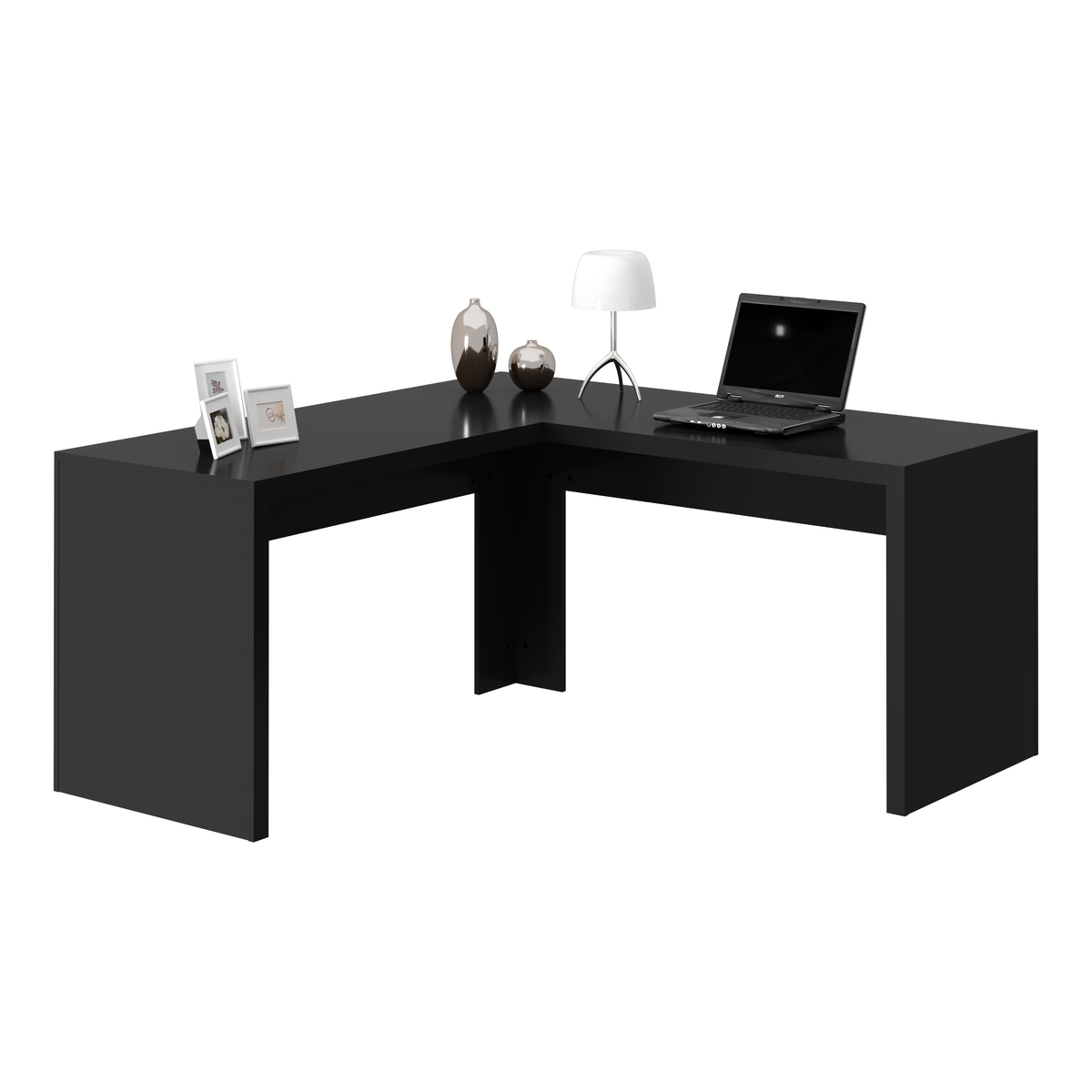 Ver imagem 2 de Escrivaninha/mesa Escritório de Canto Multimóveis Cr25024 Preto