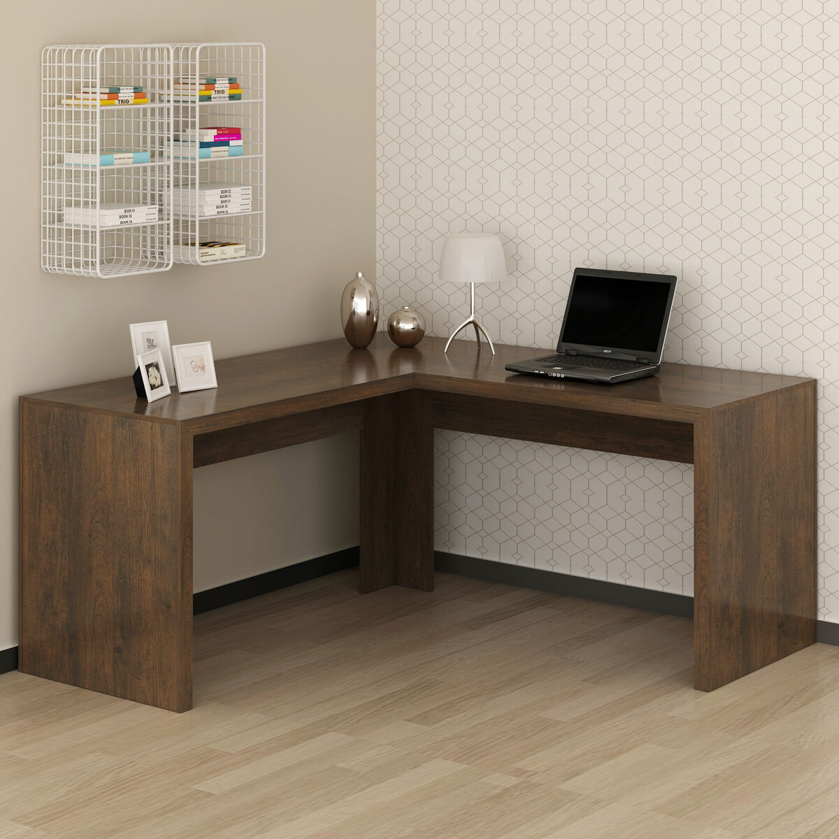 Ver imagem 1 de Escrivaninha/Mesa Escritório de Canto Multimóveis CR25024 Rustica