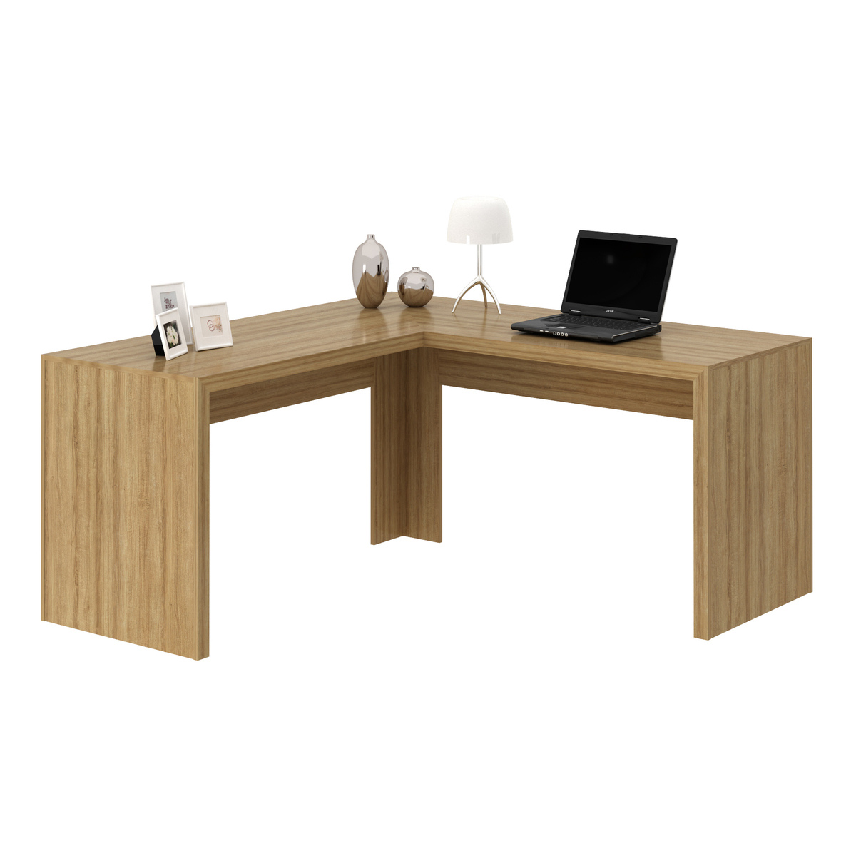 Ver imagem 2 de Escrivaninha/Mesa Escritório de Canto Multimóveis CR25024 Amendoa