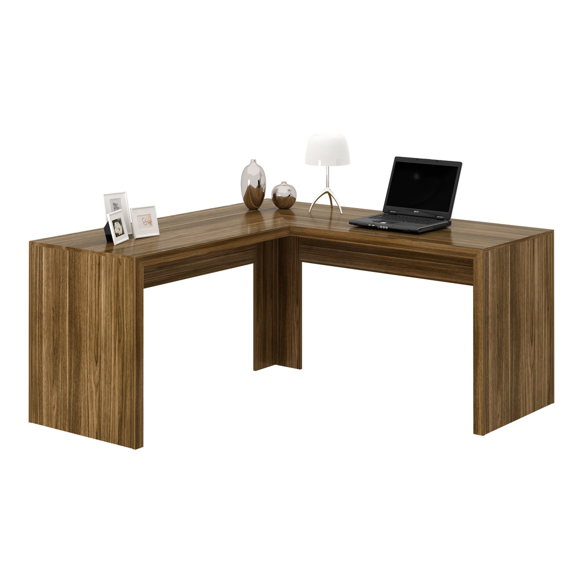 Ver imagem 3 de Escrivaninha/Mesa Escritório de Canto Multimóveis CR25024 Nogal