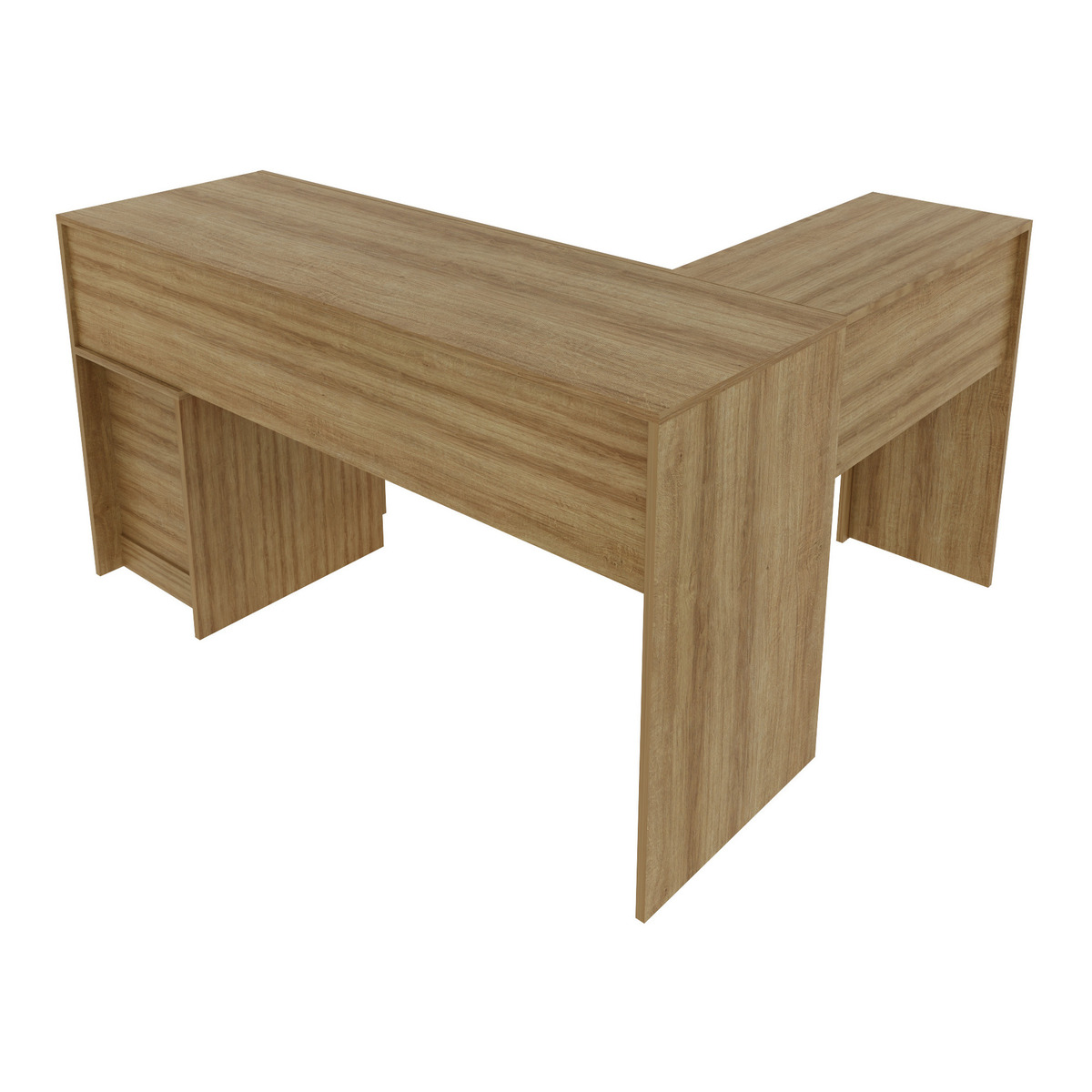 Ver imagem 4 de Escrivaninha/Mesa Escritório de Canto com 2 gavetas Multimóveis CR25032 Amendoa