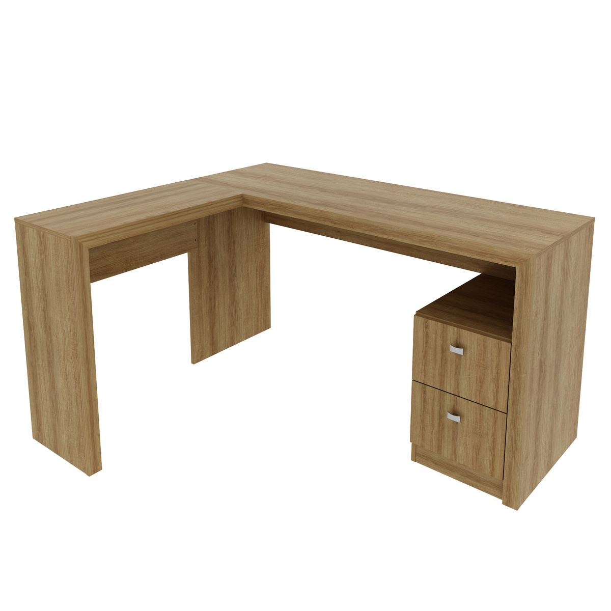 Ver imagem 5 de Escrivaninha/Mesa Escritório de Canto com 2 gavetas Multimóveis CR25032 Amendoa