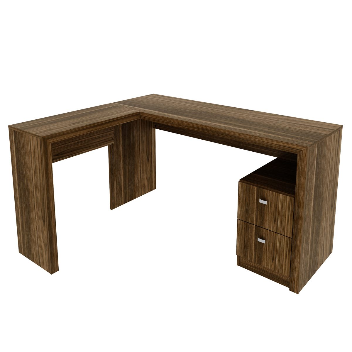 Ver imagem 5 de Escrivaninha/Mesa Escritório de Canto com 2 gavetas Multimóveis CR25032 Nogal