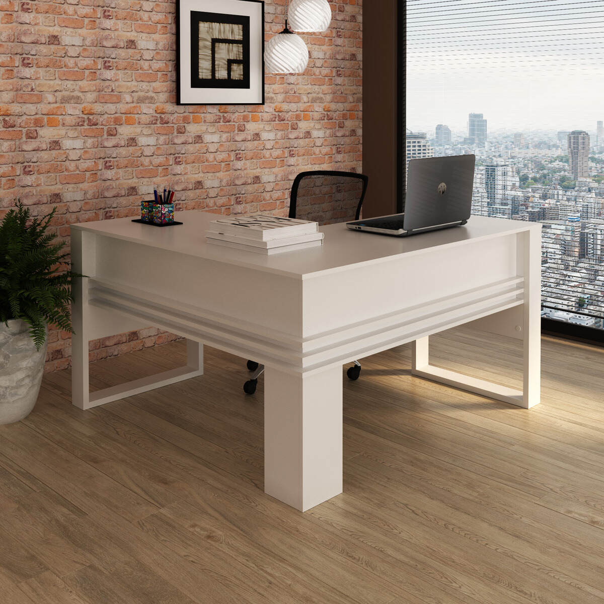 Ver imagem 2 de Mesa Escritório de Canto Multimóveis CR25042 Branca