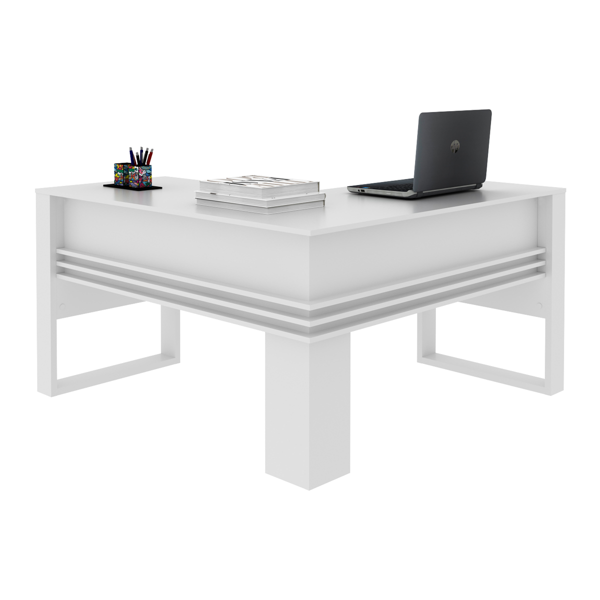 Ver imagem 6 de Mesa Escritório de Canto Multimóveis CR25042 Branca