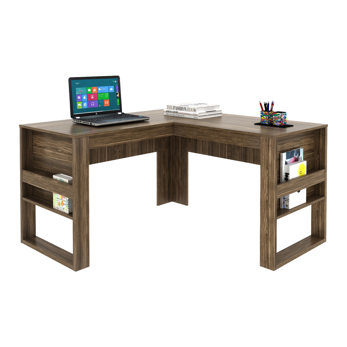 Ver imagem 3 de Mesa Escritório de Canto Multimóveis CR25042 Nogal