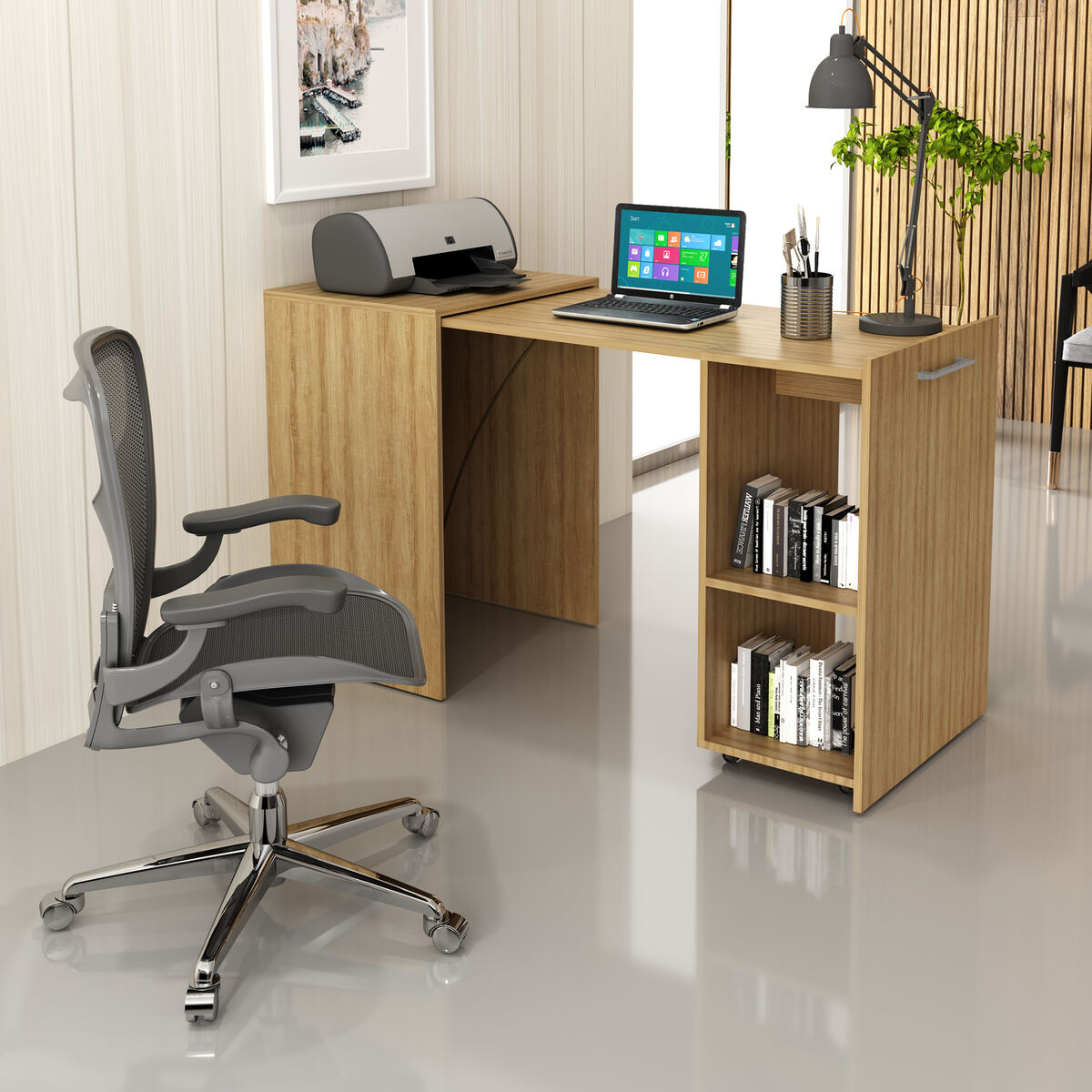 Escrivaninha Articulável Multimóveis CR25065 Amendoa - 2