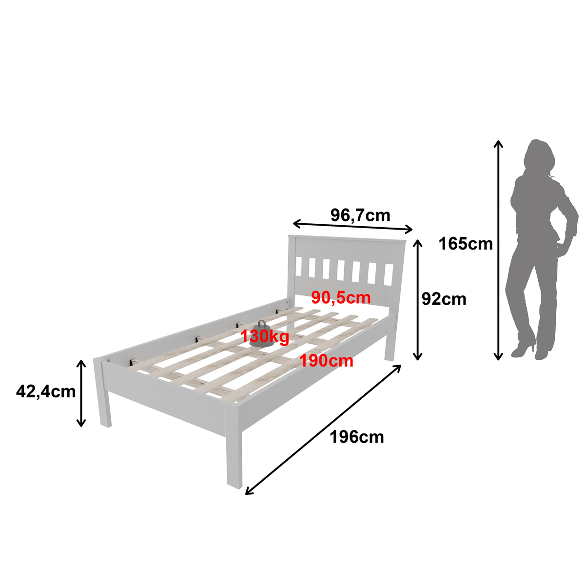 Ver imagem 4 de Cama de Solteiro para Colchão 88 x 188 cm Multimóveis CR35010