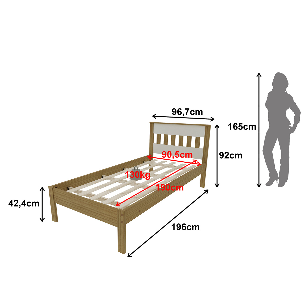 Ver imagem 5 de Cama de Solteiro para Colchão 88 x 188 cm Multimóveis CR35010