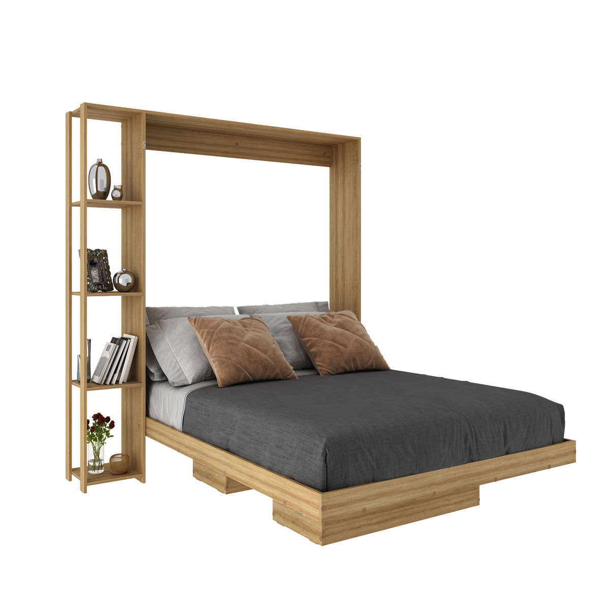 Ver imagem 3 de Cama Articulada Casal para Colchão 138 x 188 cm Multimóveis CR35034 Amendoa