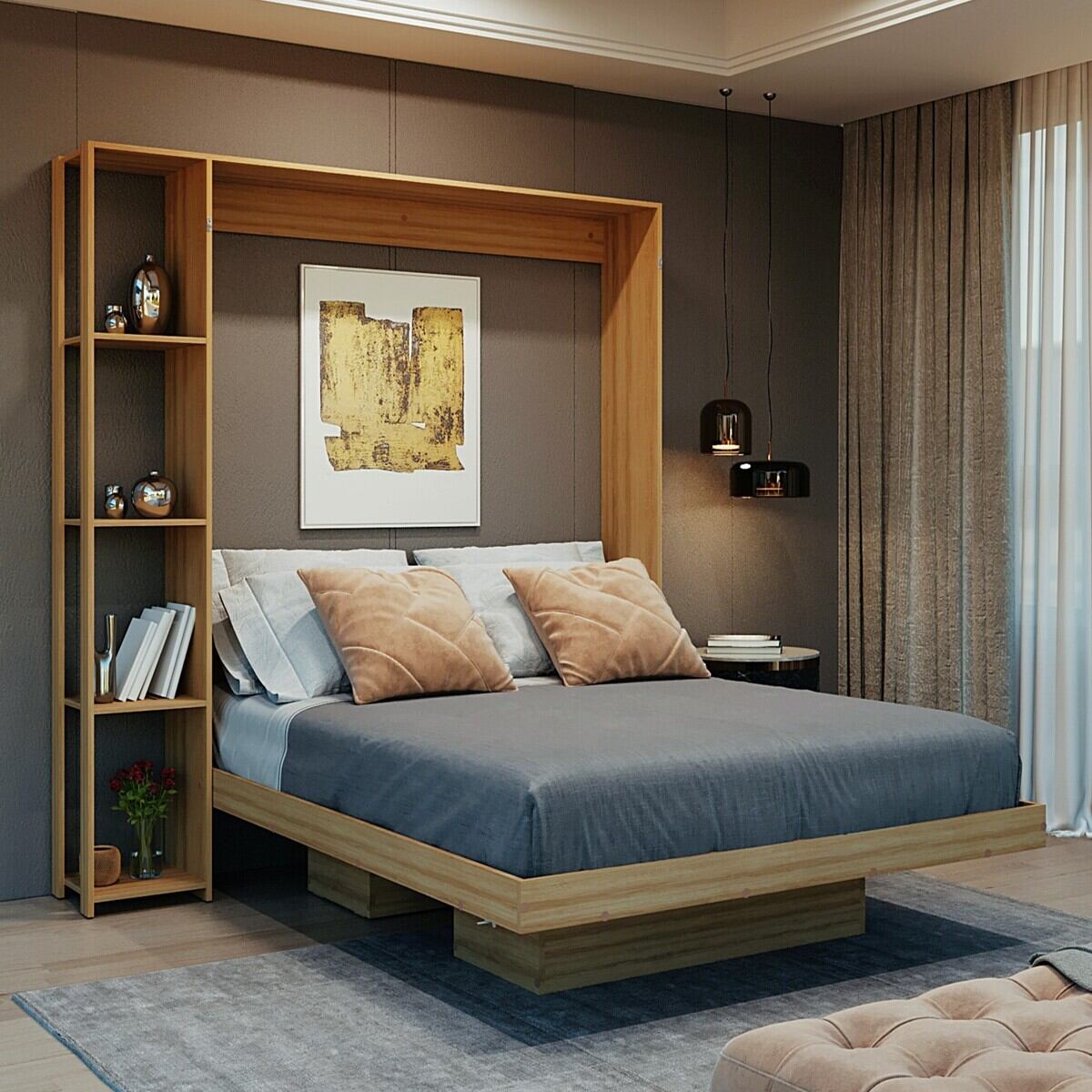 Ver imagem 1 de Cama Articulada Casal para Colchão 138 x 188 cm Multimóveis CR35034 Amendoa