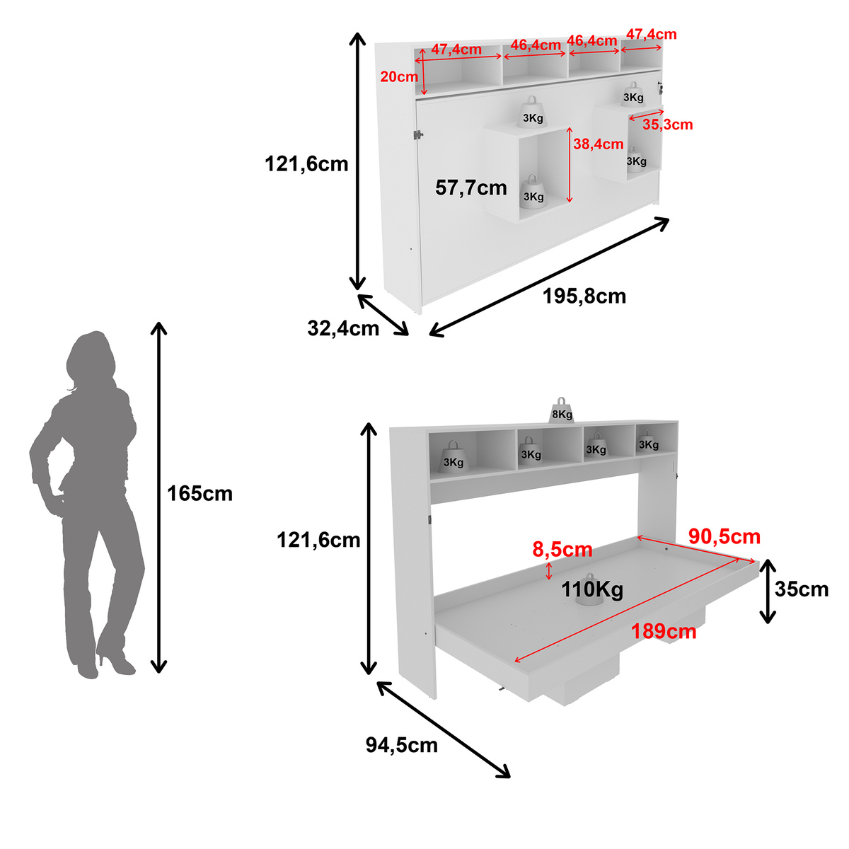 Ver imagem 7 de Cama Articulada Solteiro para Colchão 88 x 188cm Multimóveis VCR35066 Branco